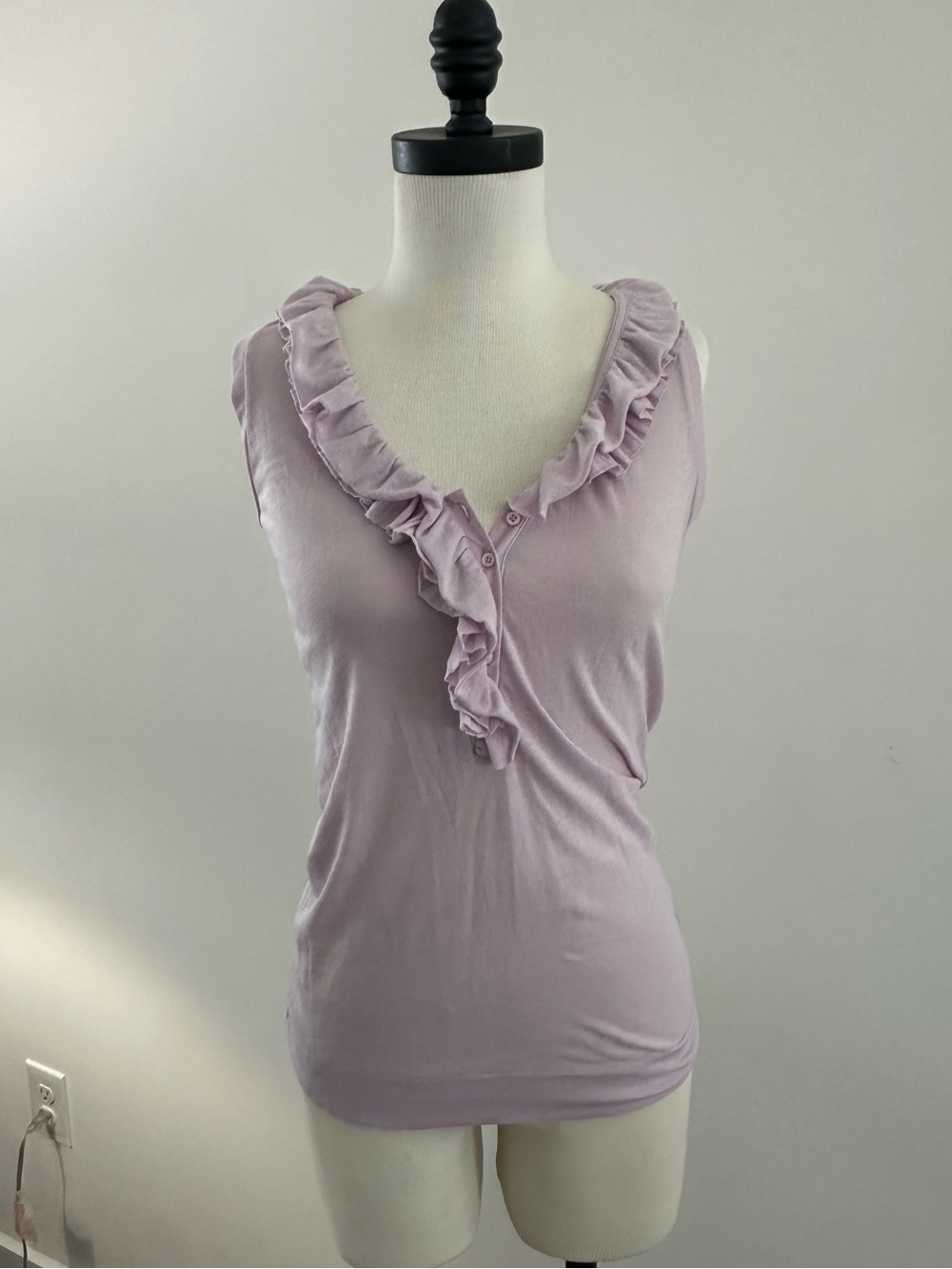 J. Crew Lavender Ruffle V-Neck Camisole